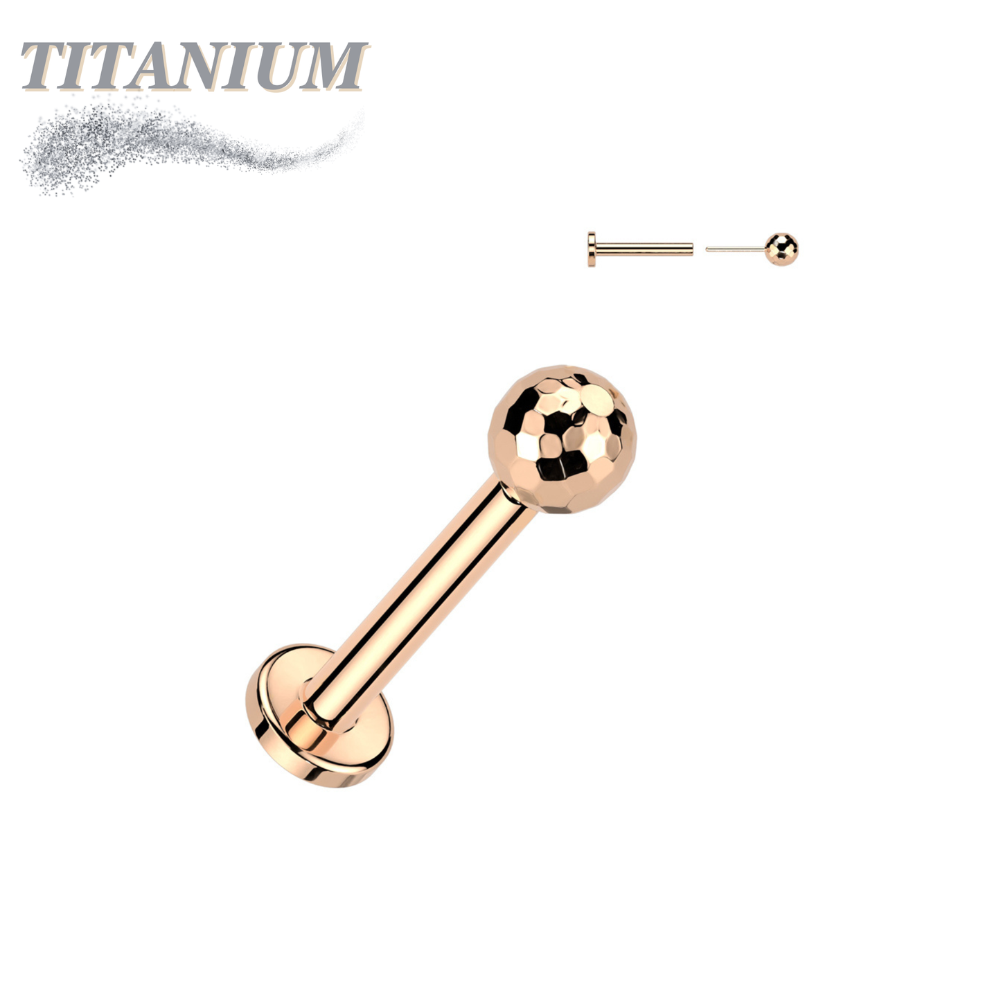 Titanium Threadless Labret Combo with Disco / Gold Ball Tops