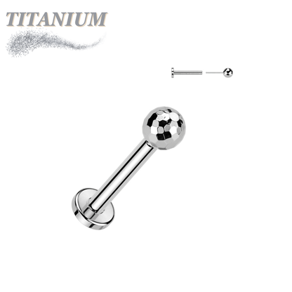 Titanium Threadless Labret Combo with Disco / Gold Ball Tops