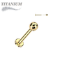 Titanium Threadless Labret Combo with Disco / Gold Ball Tops