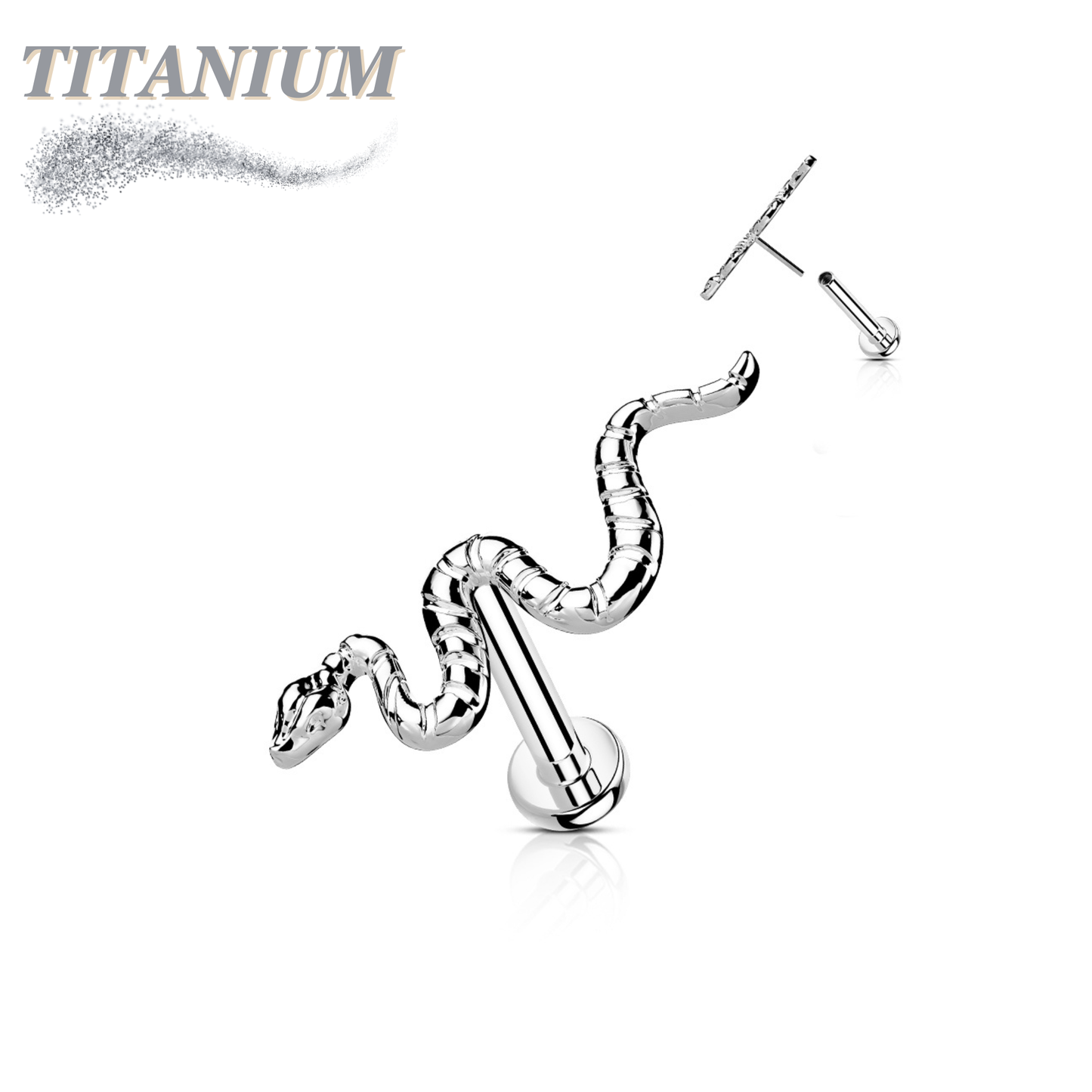 Titanium Threadless Snake Labret Combo