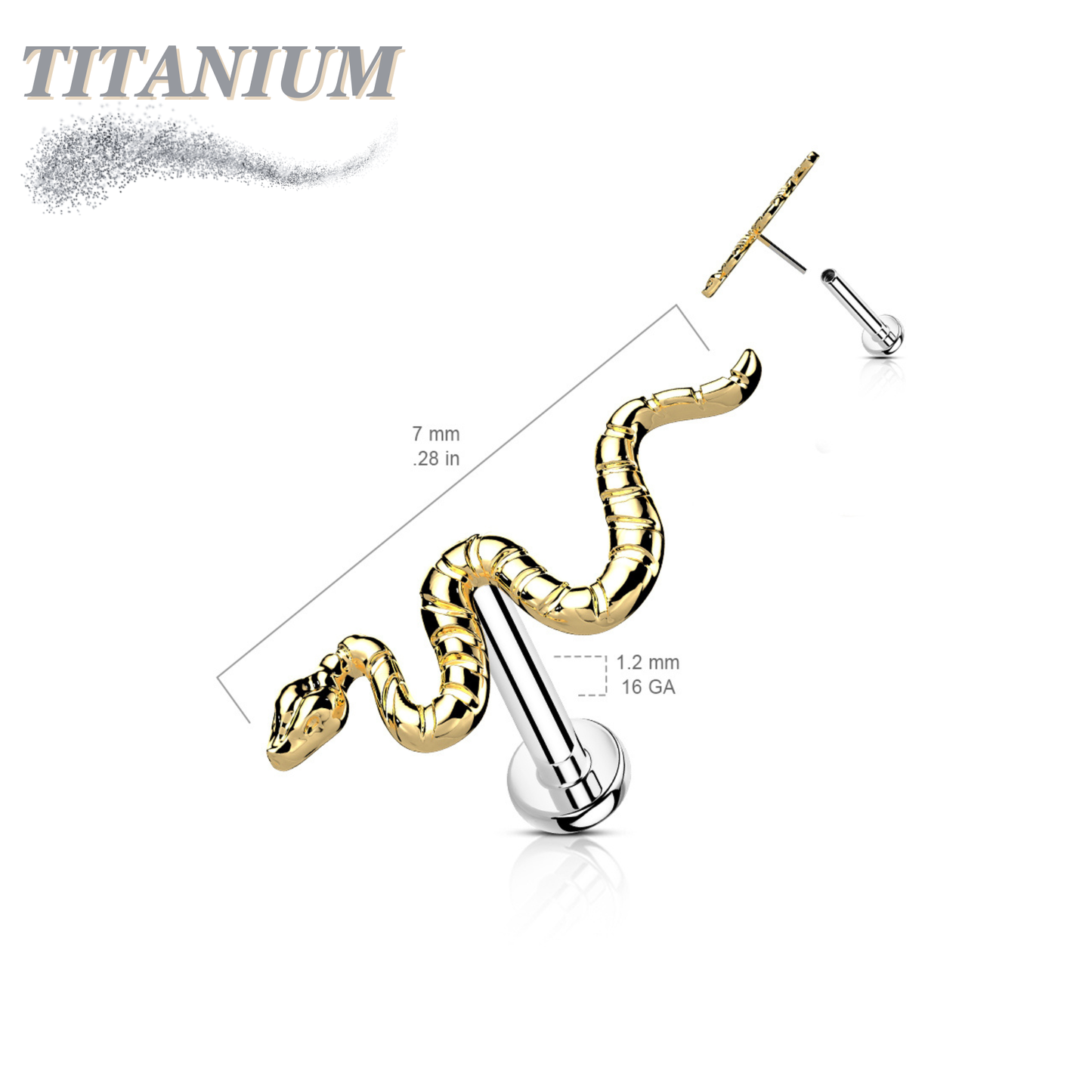Titanium Threadless Snake Labret Combo