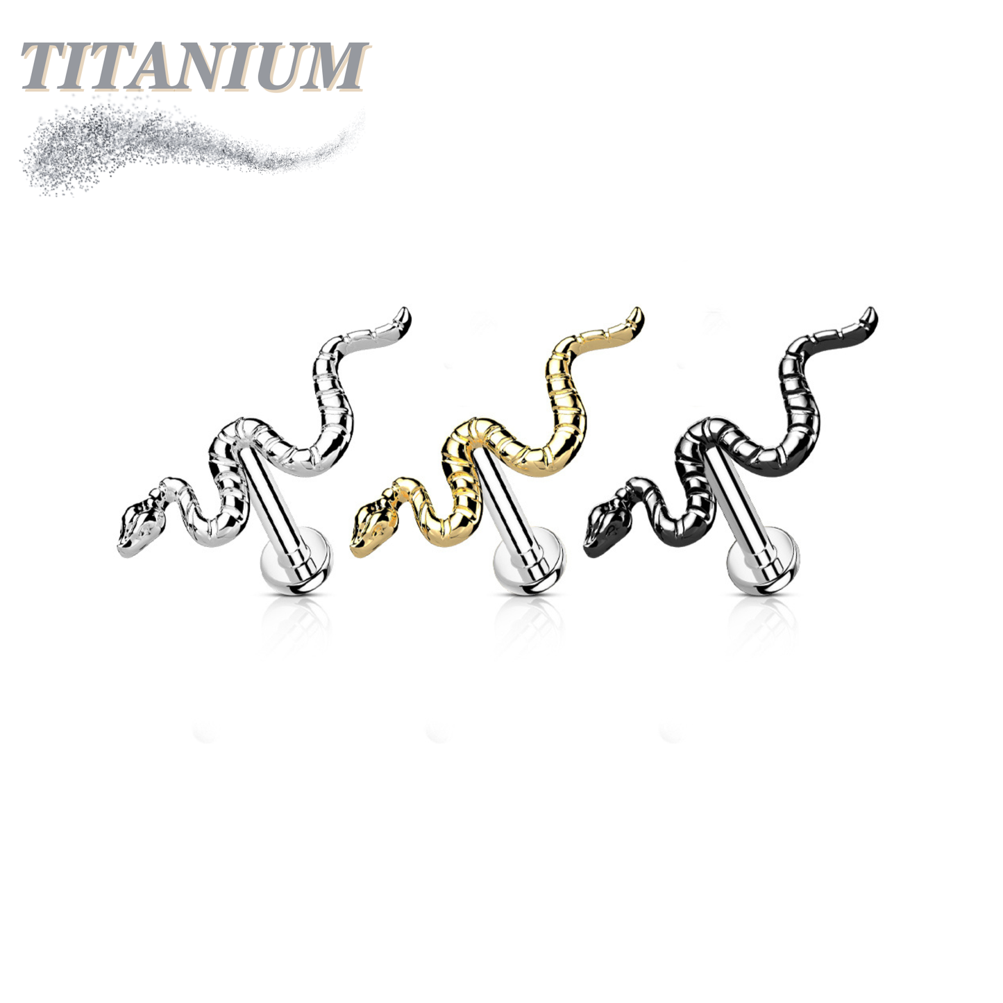 Titanium Threadless Snake Labret Combo
