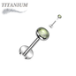 Titanium Threadless Bezel Natural Stone Top Labret Combo