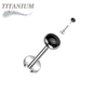 Titanium Threadless Bezel Natural Stone Top Labret Combo