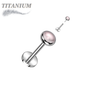 Titanium Threadless Bezel Natural Stone Top Labret Combo