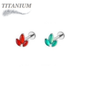 Titanium Threadless Triple Marquise Natural Stone Cluster Labret Combo