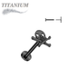 Titanium Threadless Labret with Skull & Crossbones Top