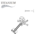 Titanium Threadless Labret with Skull & Crossbones Top
