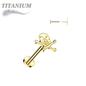Titanium Threadless Labret with Skull & Crossbones Top