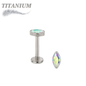 Titanium Threadless Single Marquise CZ or Opal Labret Combo