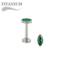 Titanium Threadless Single Marquise CZ or Opal Labret Combo