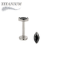Titanium Threadless Single Marquise CZ or Opal Labret Combo