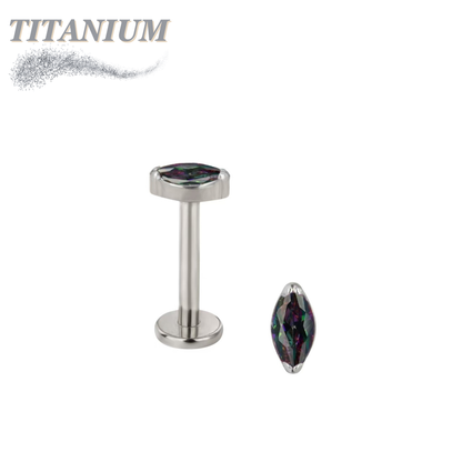 Titanium Threadless Single Marquise CZ or Opal Labret Combo