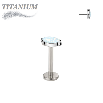 Titanium Threadless Single Marquise CZ or Opal Labret Combo