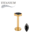 Titanium Threadless Single Marquise CZ or Opal Labret Combo