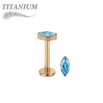 Titanium Threadless Single Marquise CZ or Opal Labret Combo