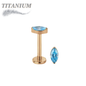 Titanium Threadless Single Marquise CZ or Opal Labret Combo
