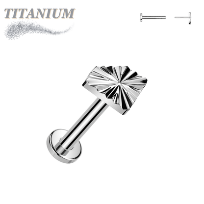 Titanium Threadless Labret Combo with Diamond Shape Ridged Top