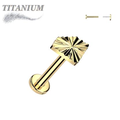 Titanium Threadless Labret Combo with Diamond Shape Ridged Top