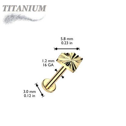 Titanium Threadless Labret Combo with Diamond Shape Ridged Top