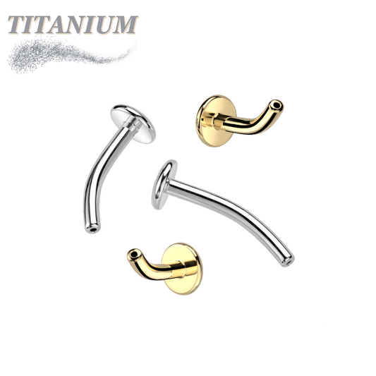 Threadless Titanium Floating Belly Button Curved Post Only