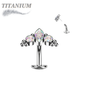 Titanium Threadless Floating Belly Ring with Marquise/CZ/Cluster Ball Top