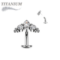 Titanium Threadless Floating Belly Ring with Marquise/CZ/Cluster Ball Top