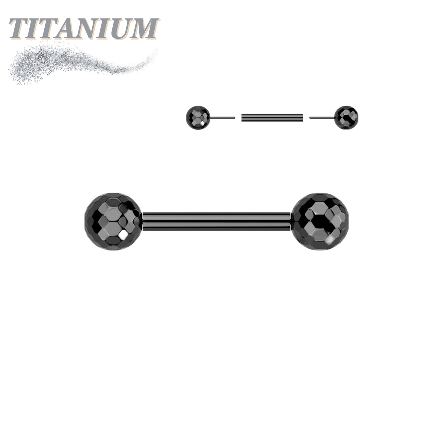 Threadless Titanium Barbell with Disco / Golf Balls