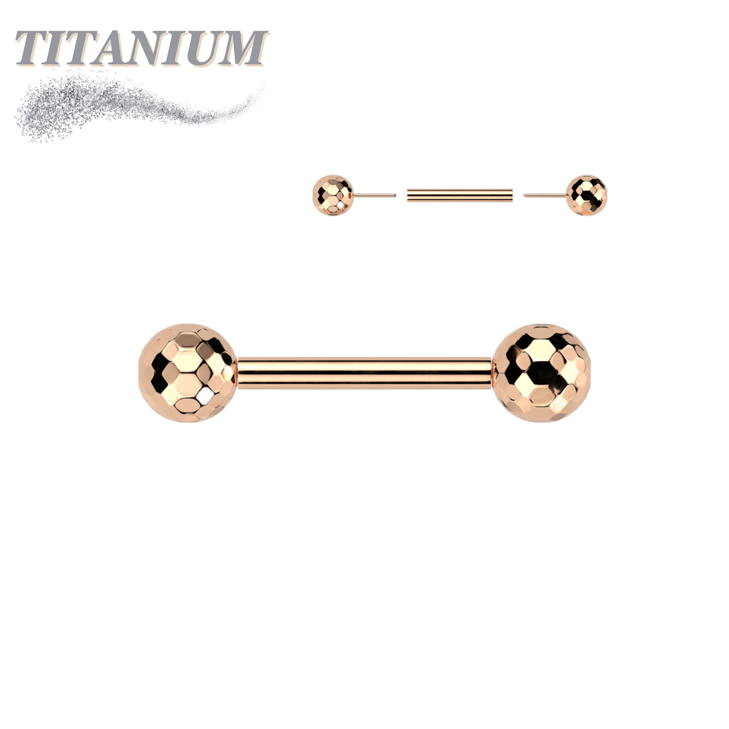 Threadless Titanium Barbell with Disco / Golf Balls