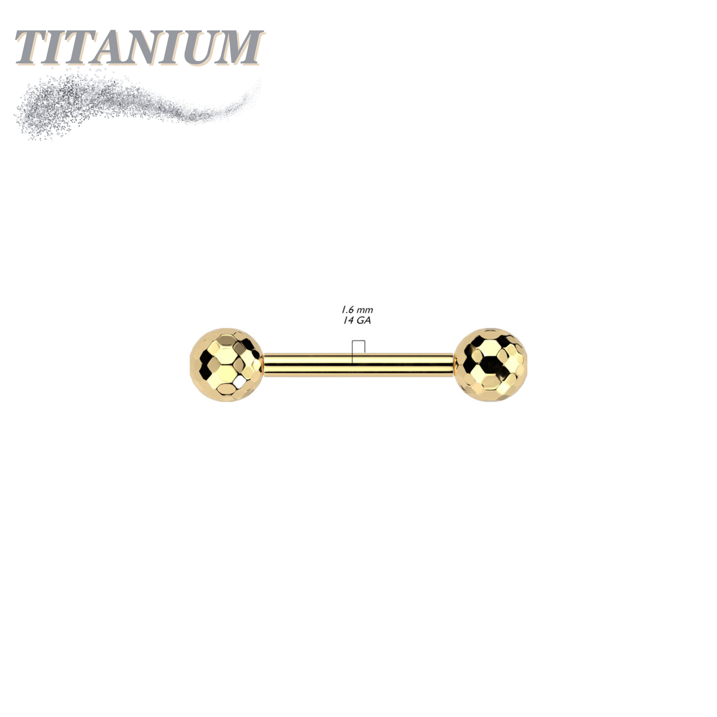 Threadless Titanium Barbell with Disco / Golf Balls
