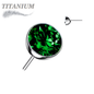 Titanium Threadless Zircon Bezel Set Gem (Top Only)