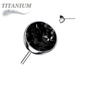 Titanium Threadless Zircon Bezel Set Gem (Top Only)