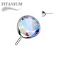 Titanium Threadless Zircon Bezel Set Gem (Top Only)