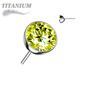 Titanium Threadless Zircon Bezel Set Gem (Top Only)