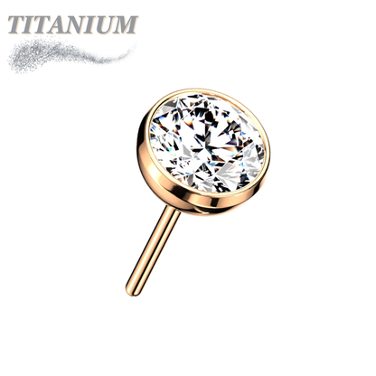 Titanium Threadless Zircon Bezel Set Gem (Top Only)