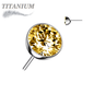 Titanium Threadless Zircon Bezel Set Gem (Top Only)