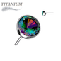 Titanium Threadless Zircon Bezel Set Gem (Top Only)