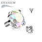 Titanium Internally Threaded Prong Gem (Top Only)