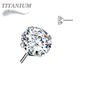 Titanium Threadless Zircon Prong Gem (Top Only)