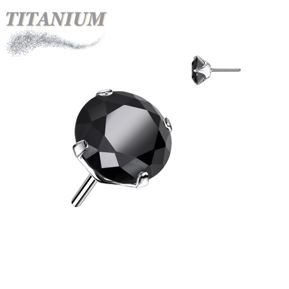 Titanium Threadless Zircon Prong Gem (Top Only)