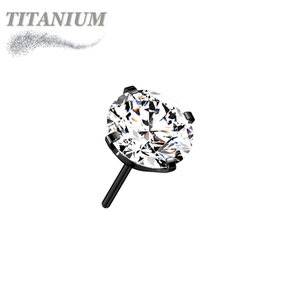 Titanium Threadless Zircon Prong Gem (Top Only)