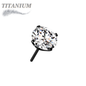 Titanium Threadless Zircon Prong Gem (Top Only)