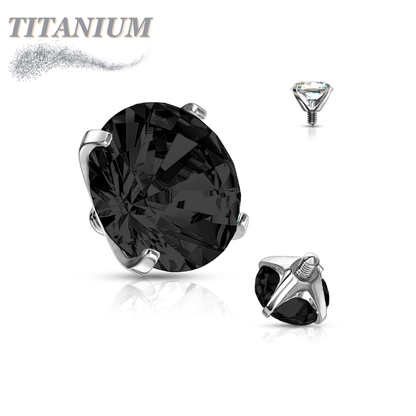 Titanium Internally Threaded Prong Gem (Top Only)