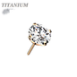 Titanium Threadless Zircon Prong Gem (Top Only)