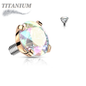 Titanium Internally Threaded Prong Gem (Top Only)
