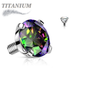 Titanium Internally Threaded Prong Gem (Top Only)