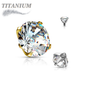 Titanium Internally Threaded Prong Gem (Top Only)