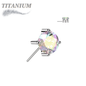 Titanium Threadless Zircon Prong Gem - Front Facing (Top Only)