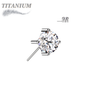 Titanium Threadless Zircon Prong Gem - Front Facing (Top Only)