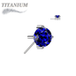 Titanium Threadless Zircon Prong Gem - Front Facing (Top Only)
